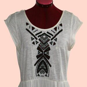 FREE PEOPLE Toosaloosa Slub Meadows Ivory Maxi Dress | Size L